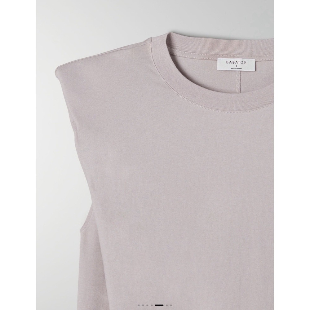 BABATON Aritzia XXS Lilac Muscle Tee Shoulder Pad Cropped Top Boxy Streetwear